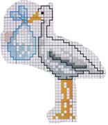 Schema punto croce Cicogna Con Maschietto