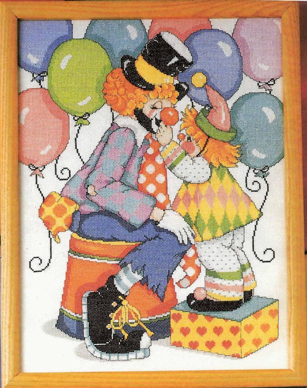 Schema punto croce Pagliaccio Naso Rosso 1