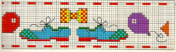 Schema punto croce Scarpe Pagliaccio