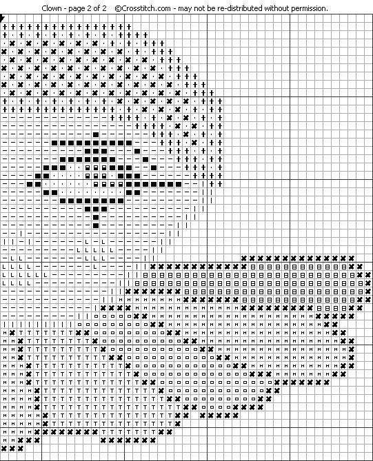 Schema punto croce Pagliaccio Arlecchino 3