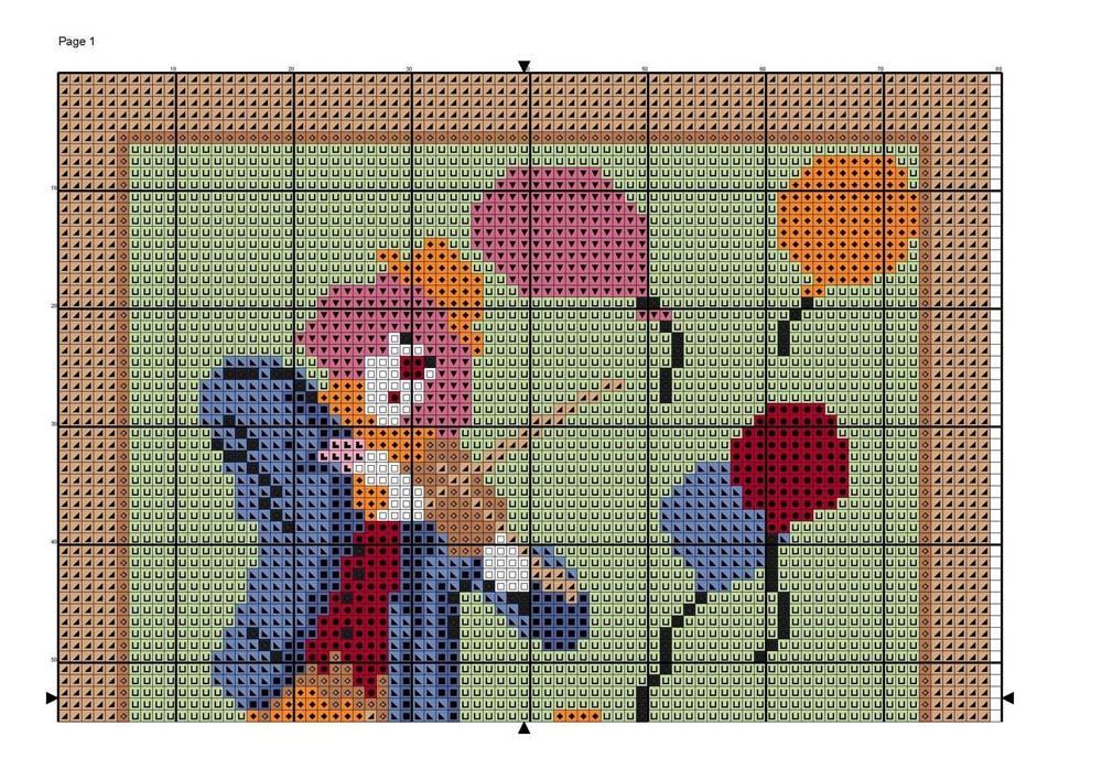 Schema punto croce Pagliaccio Violinista 2