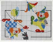 Schema punto croce Pagliacci Con Ombrelli