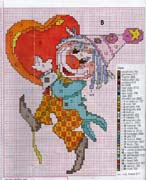 Schema punto croce Pagliaccio Con Cuore