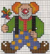 Schema punto croce Pagliaccio Con Fiorellino