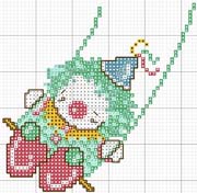 Schema punto croce Pagliaccio Su Altalena