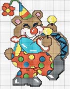 Schema punto croce Pagliaccio Tamburinista