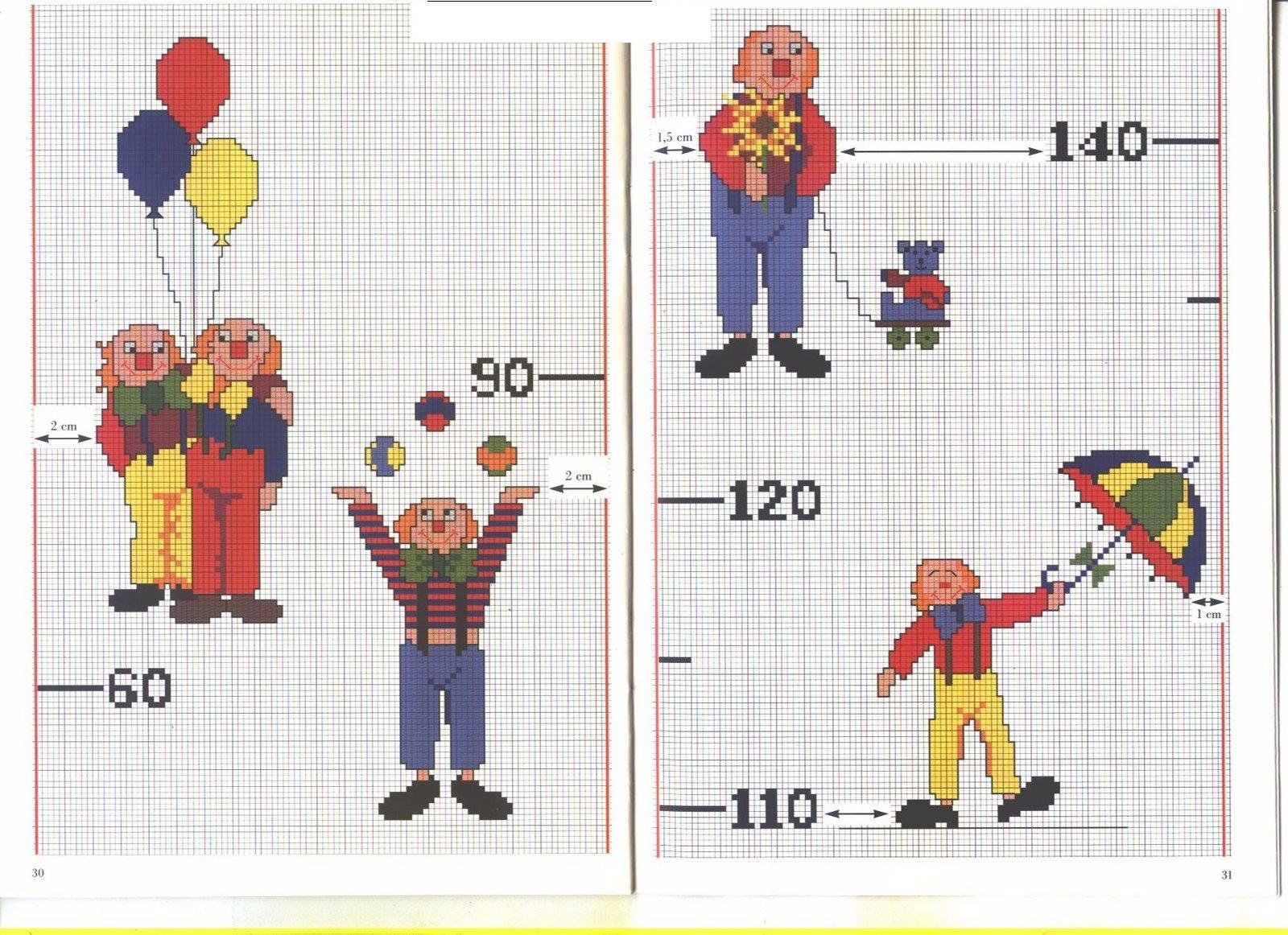 Schema punto croce Tanti Pagliacci