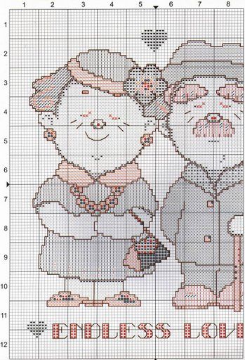 Schema punto croce Coppia Nonni 2