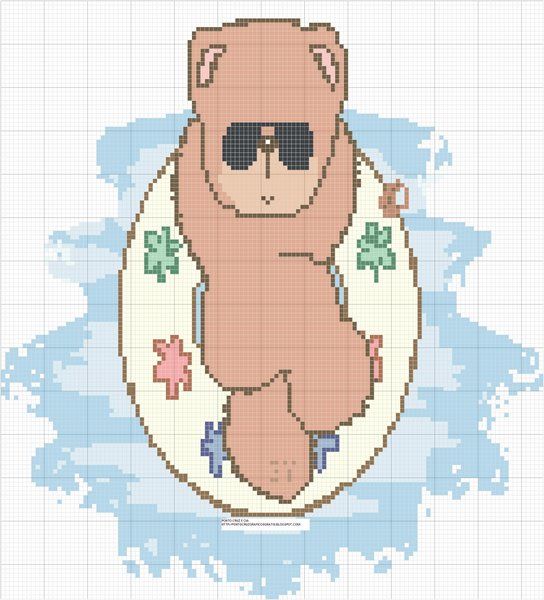 Schema punto croce Orsetto Su Salvagente