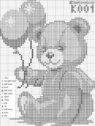 Schema punto croce Orsetto Palloncini