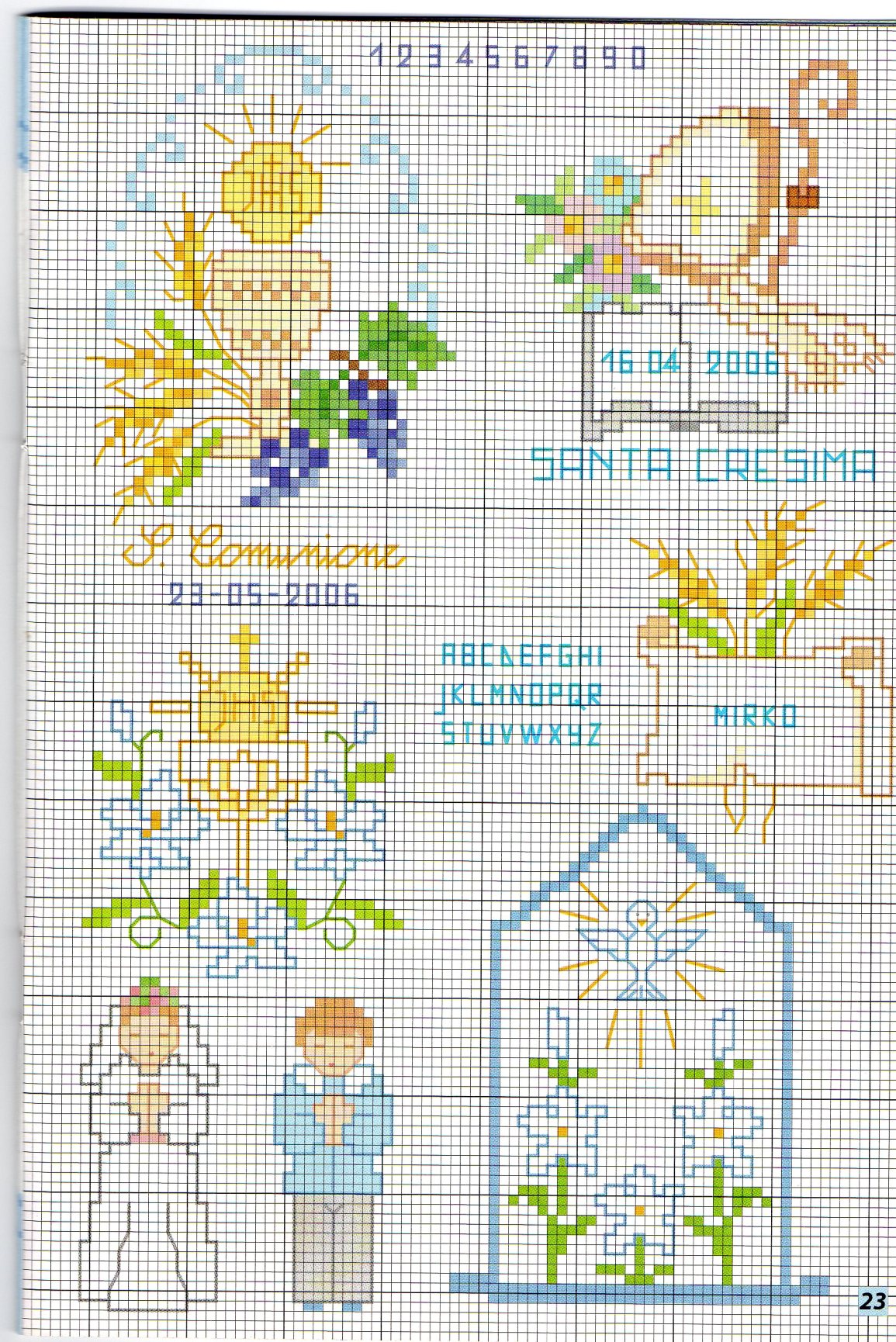 Schema punto croce Immagini Cresimali