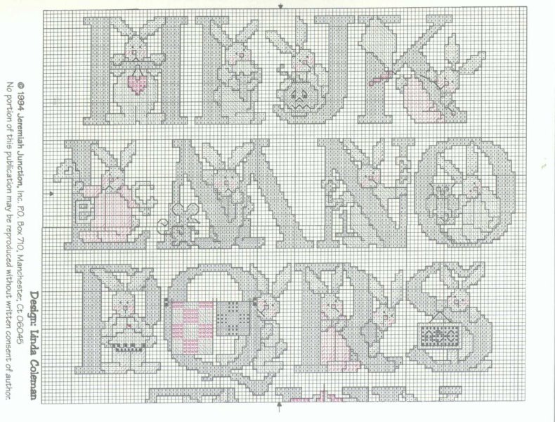 Schema punto croce Abc Baby Bunnies 03