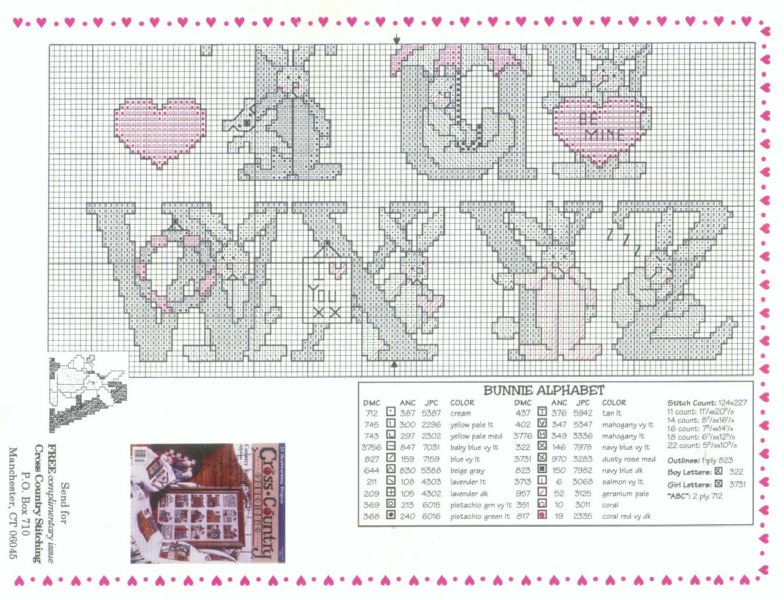 Schema punto croce Abc Baby Bunnies 04