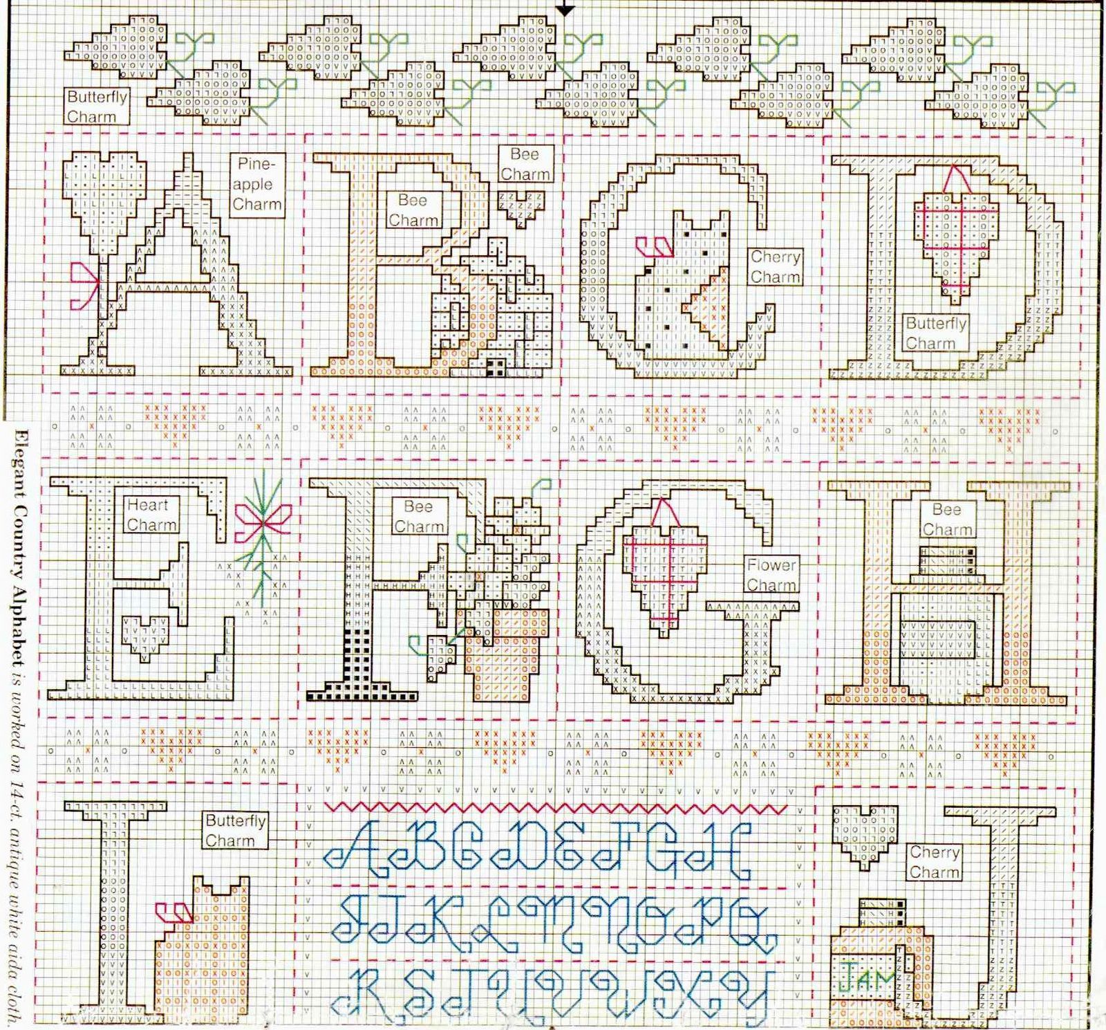 Schema punto croce Abc Tea 01