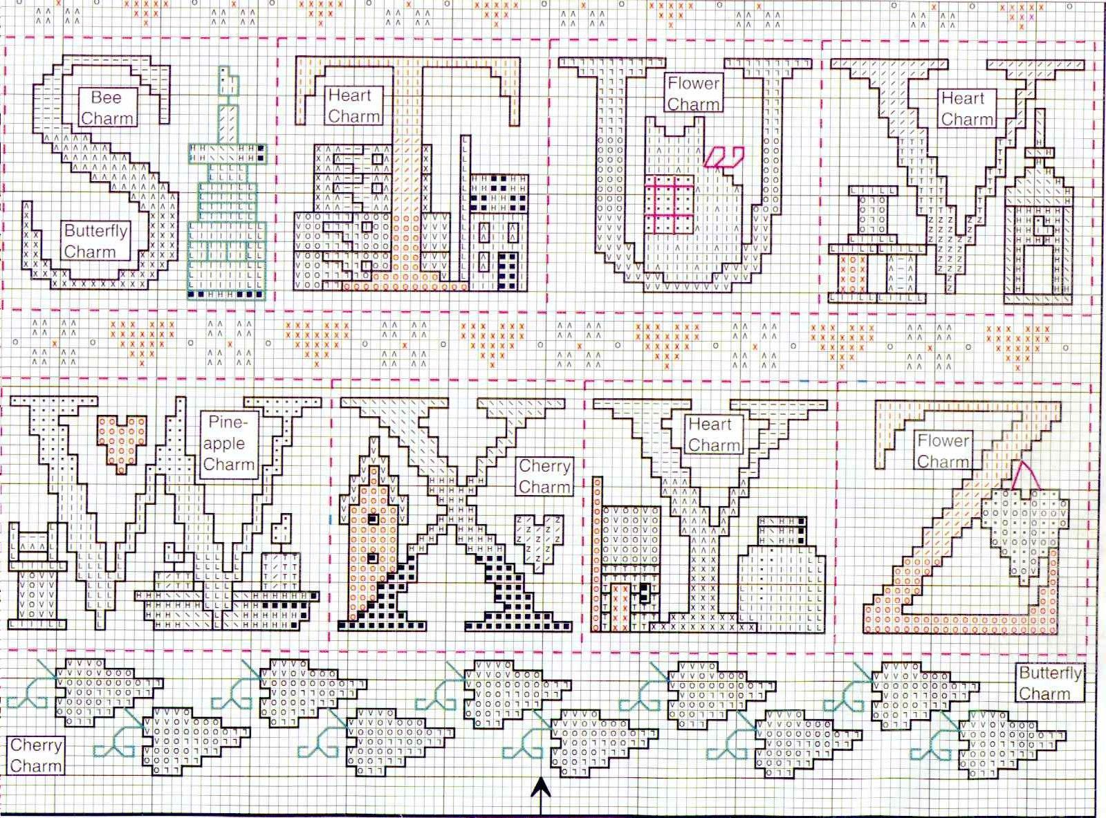 Schema punto croce Abc Tea 03