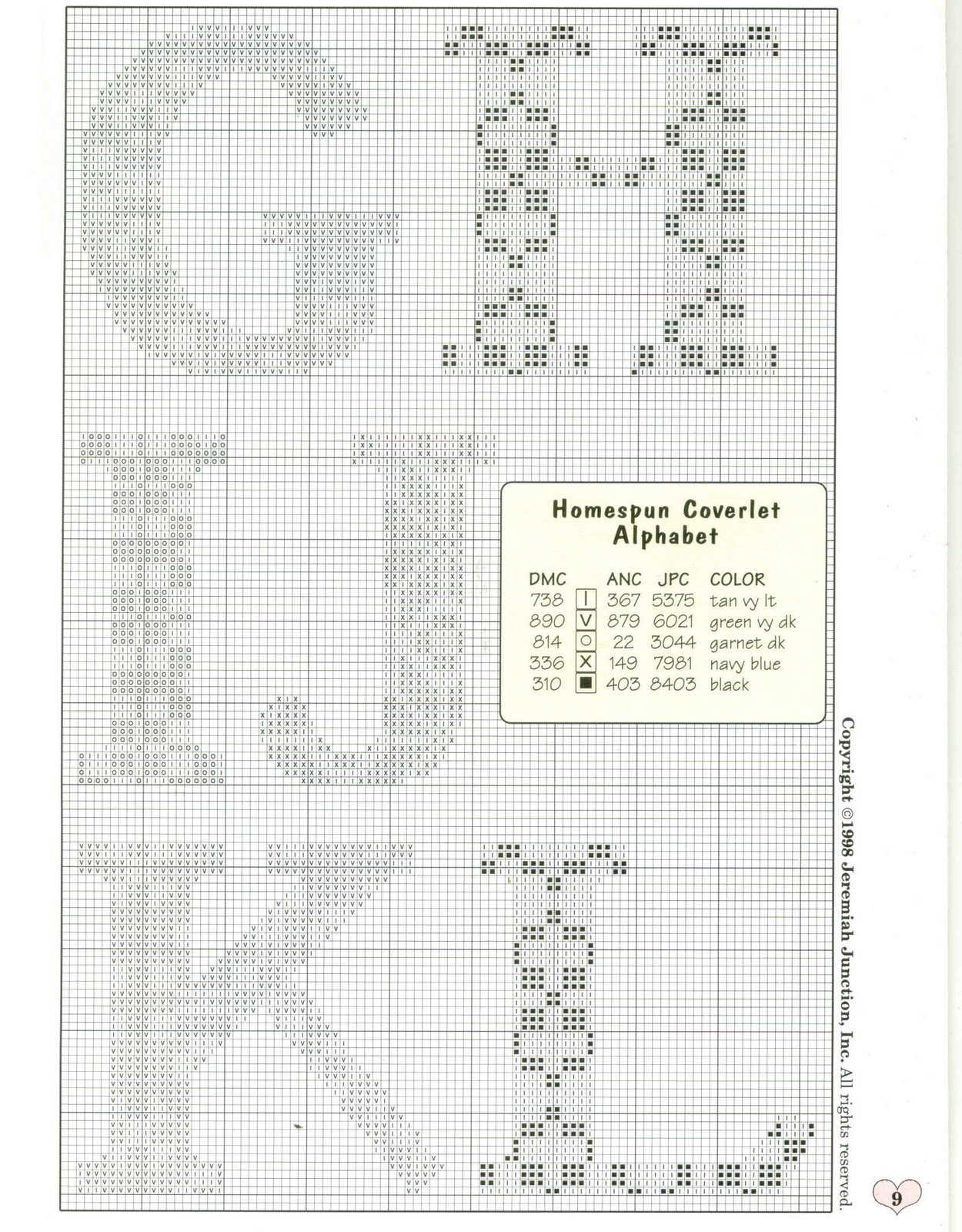 Schema punto croce Alfabeto Country 4