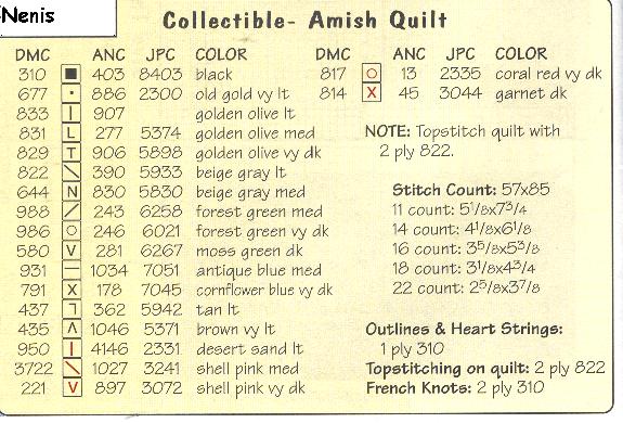 Schema punto croce Amish Quilt 03