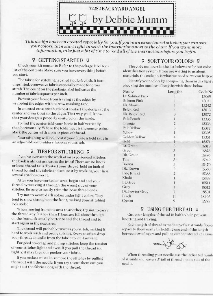 Schema punto croce Angelo Giardiniere 2