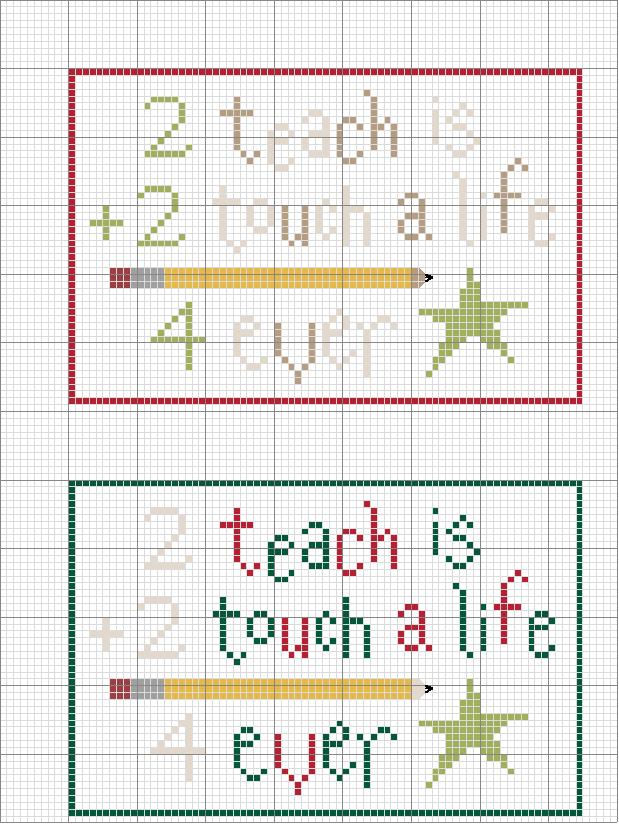 Schema punto croce Bigliettini