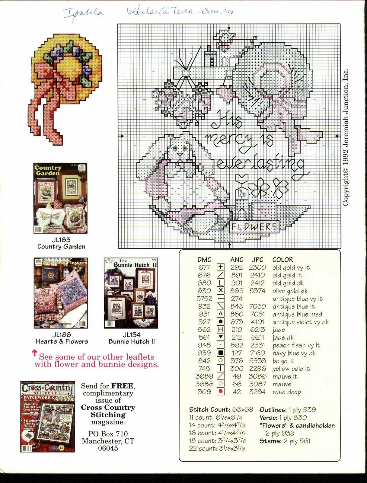 Schema punto croce Birthday Flowers 04