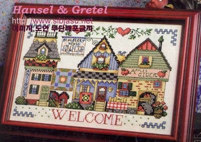 Schema punto croce Blueberry House Quilts 01