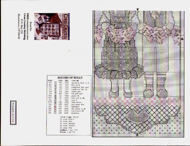 Schema punto croce Boughs Of Holly 02