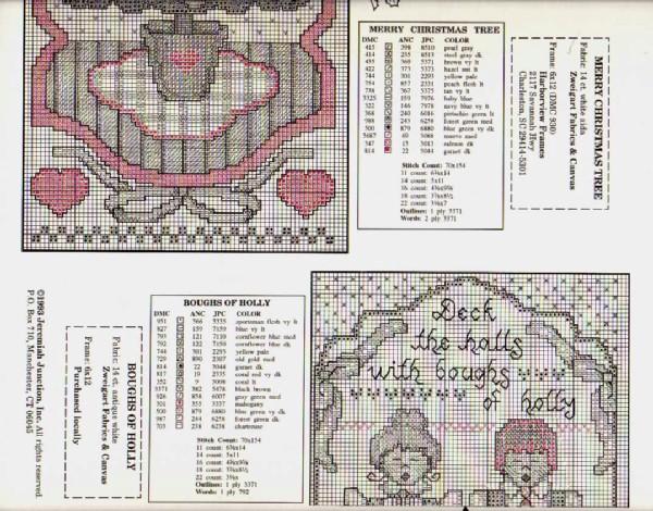 Schema punto croce Boughs Of Holly 04