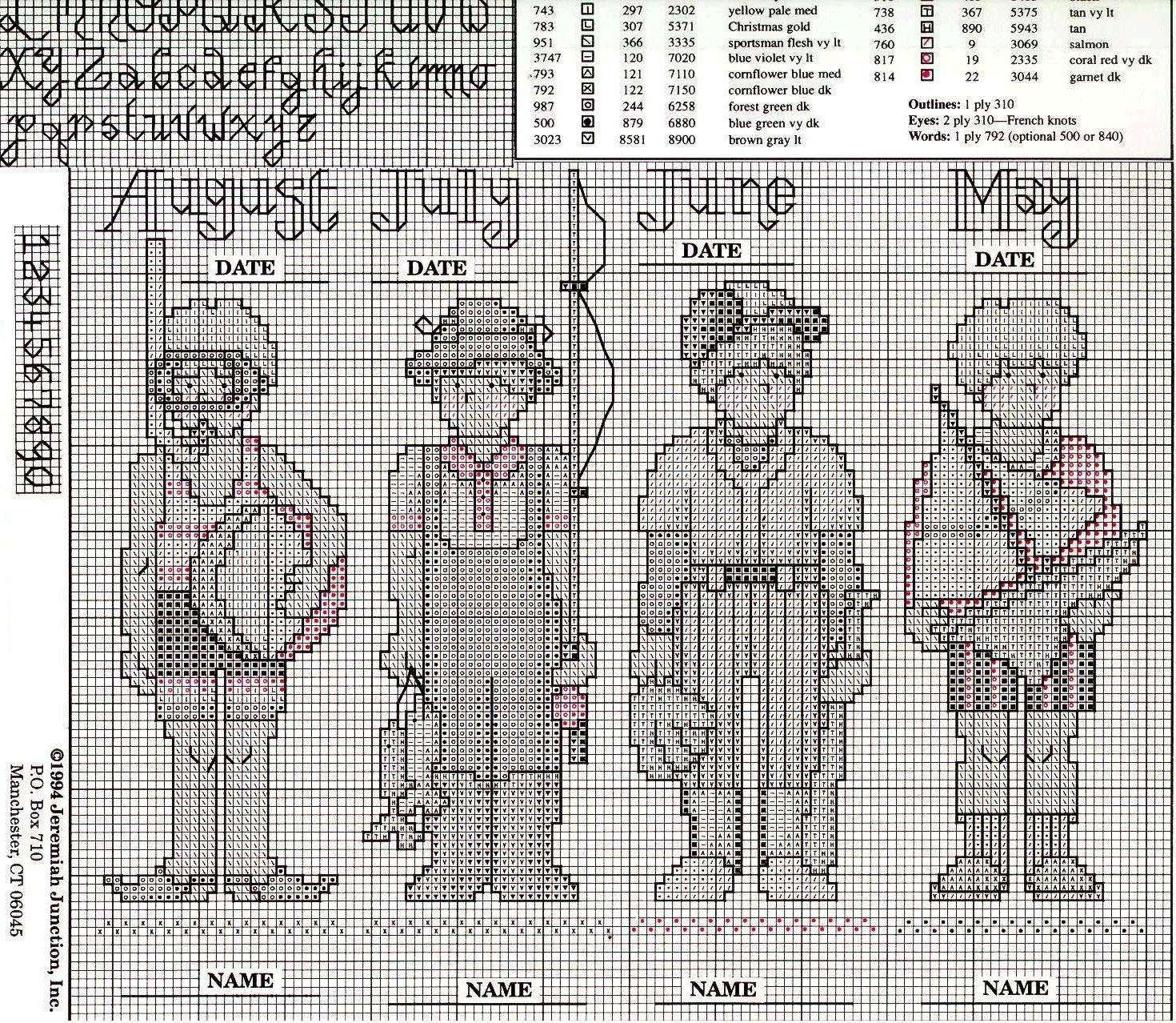 Schema punto croce Boy Stuff Bookmarks 03