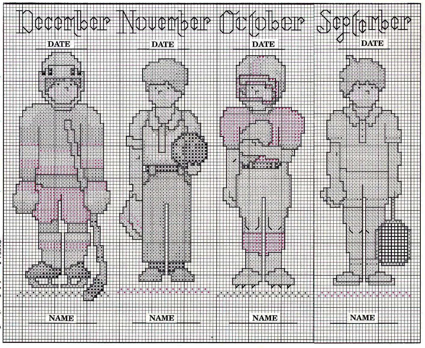 Schema punto croce Boy Stuff Bookmarks 04