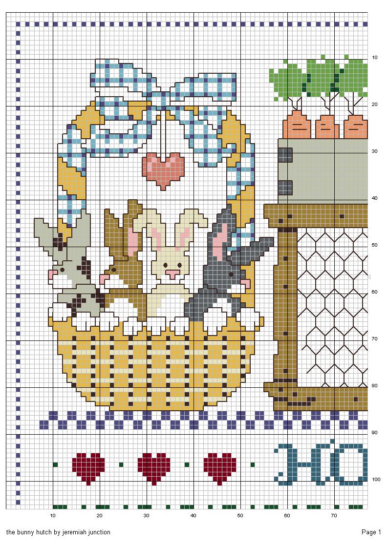 Schema punto croce Casa Conigli 01