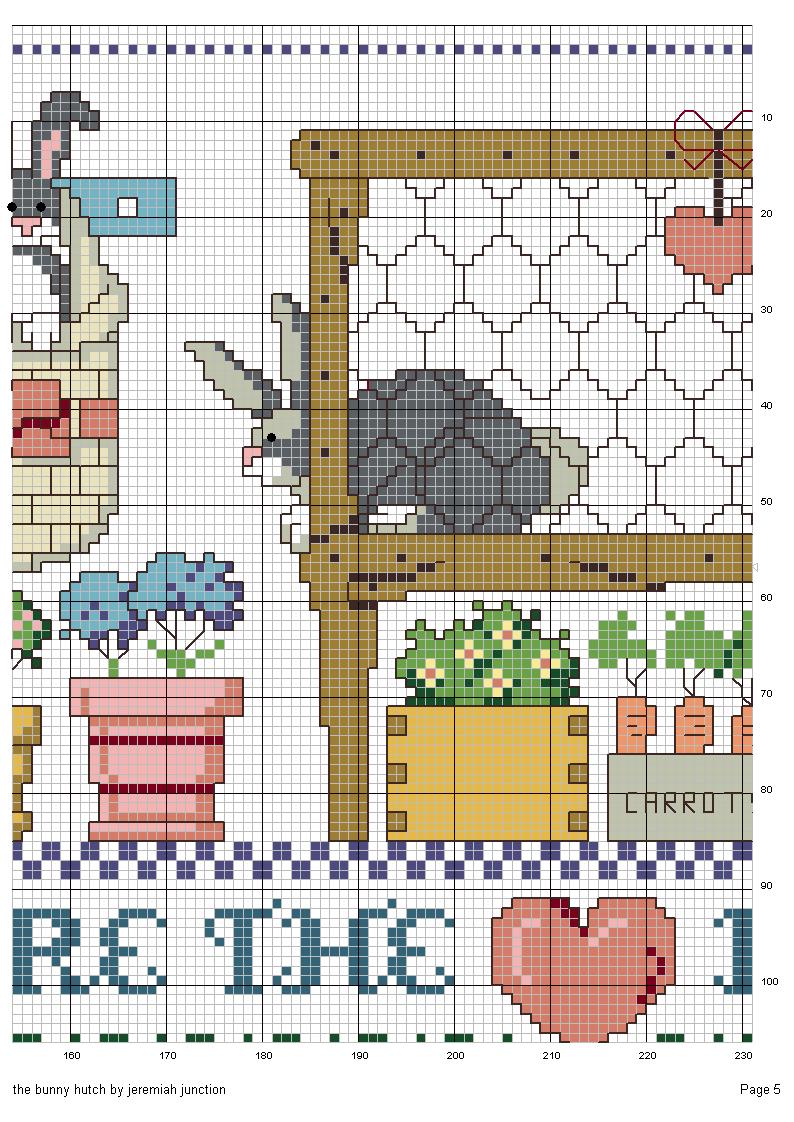 Schema punto croce Casa Conigli 05
