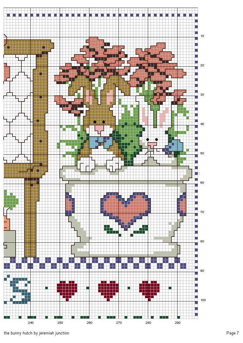 Schema punto croce Casa Conigli 07