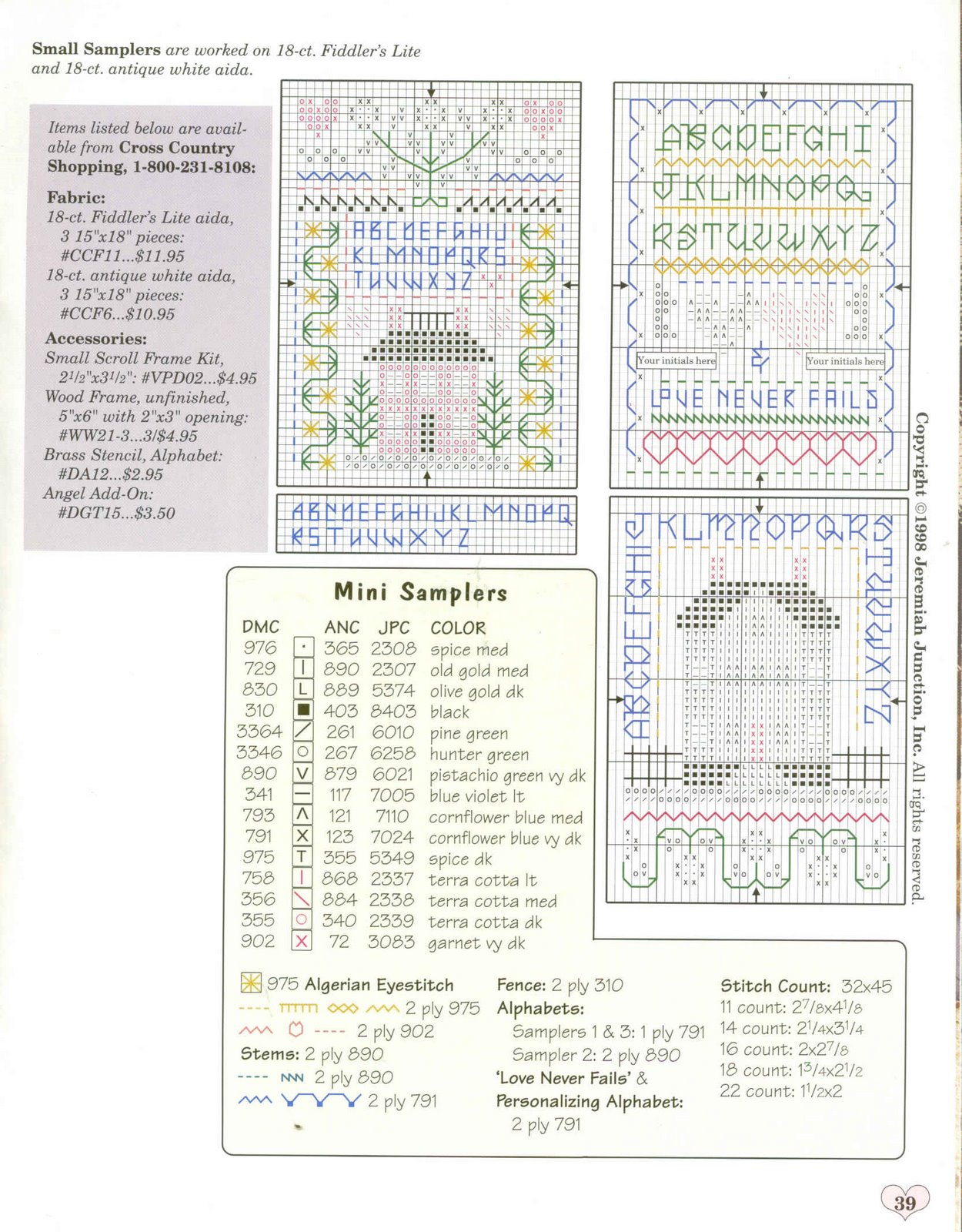 Schema punto croce Casette 2