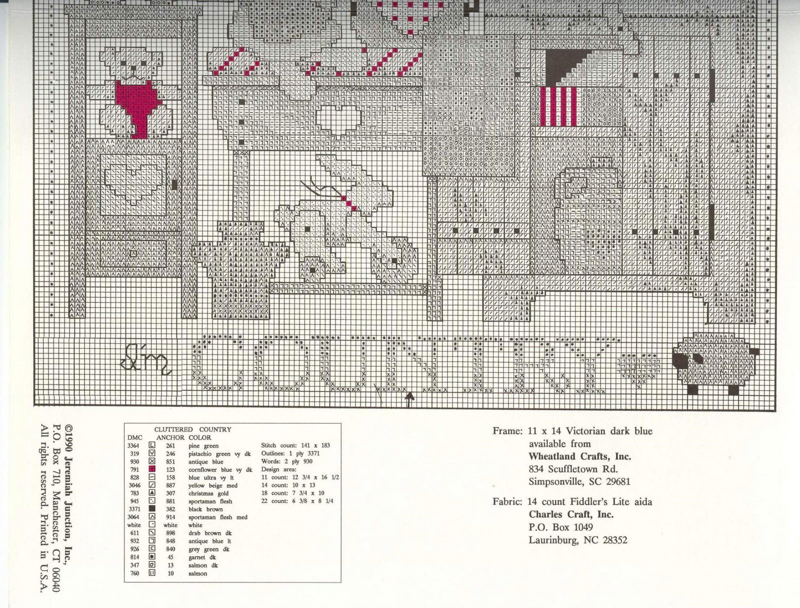 Schema punto croce Cluttered Country 03