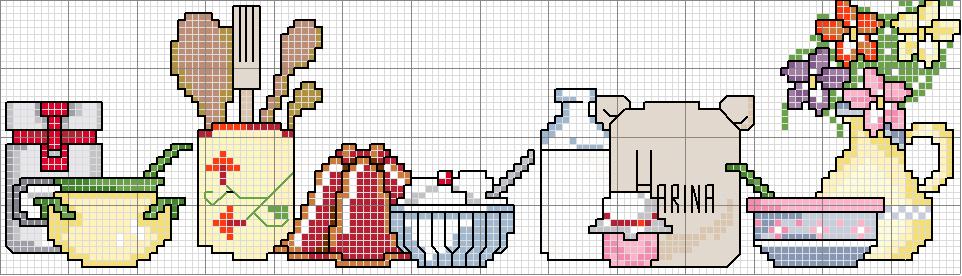 Schema punto croce Cocina