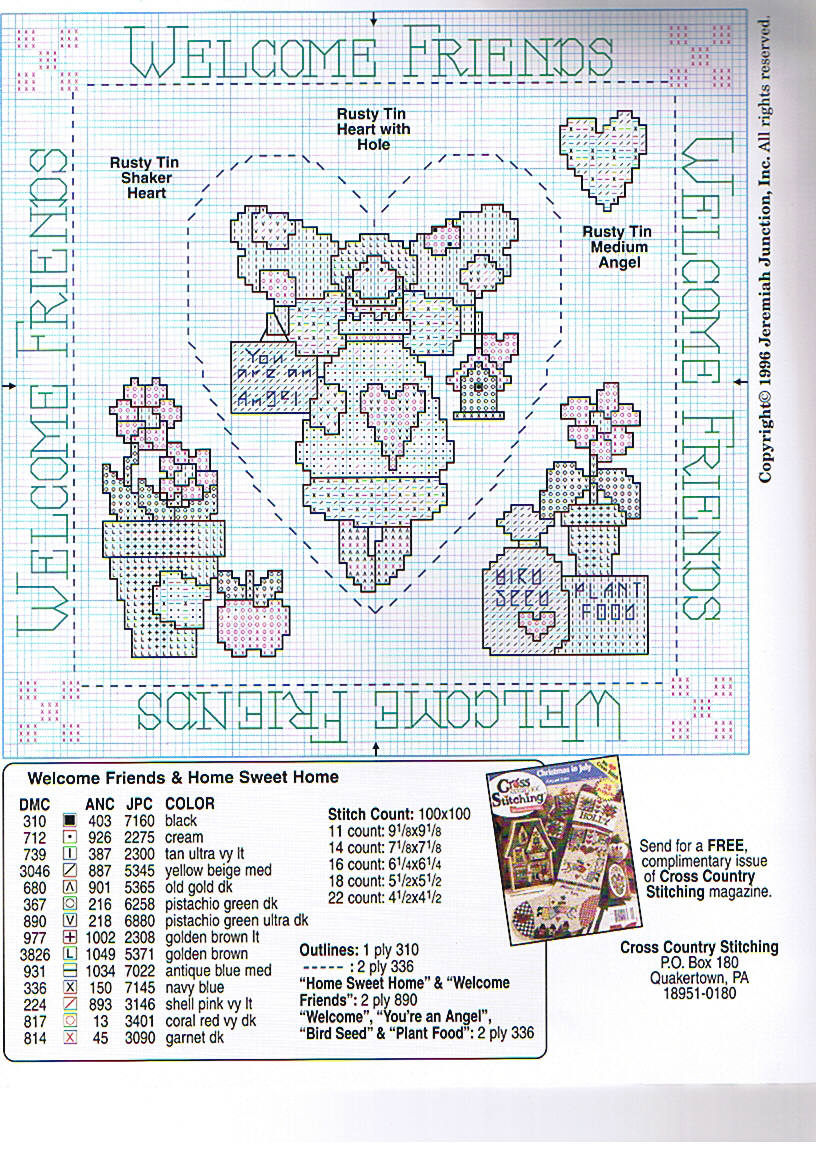 Schema punto croce Country Bits Pieces 02