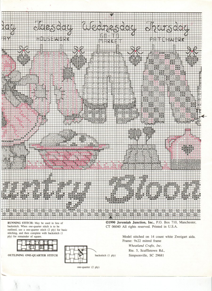 Schema punto croce Country Bloomers 03