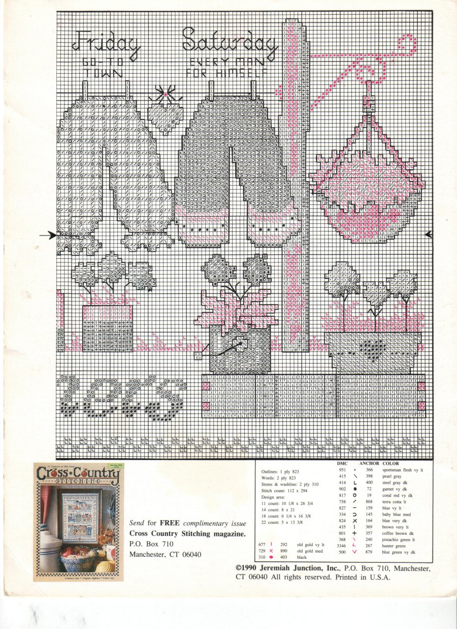 Schema punto croce Country Bloomers 04