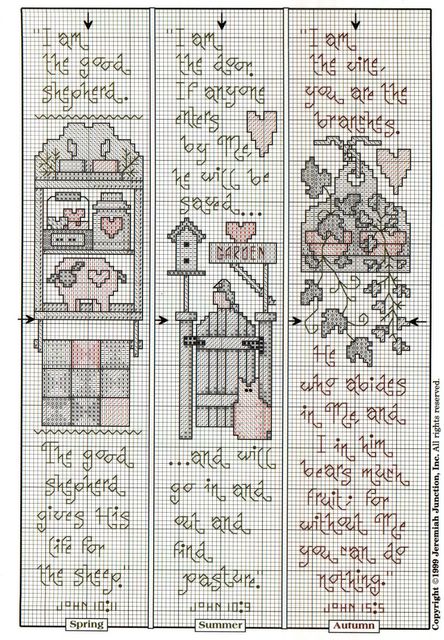 Schema punto croce Country Bookmarks 02