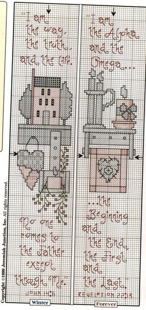 Schema punto croce Country Bookmarks 03