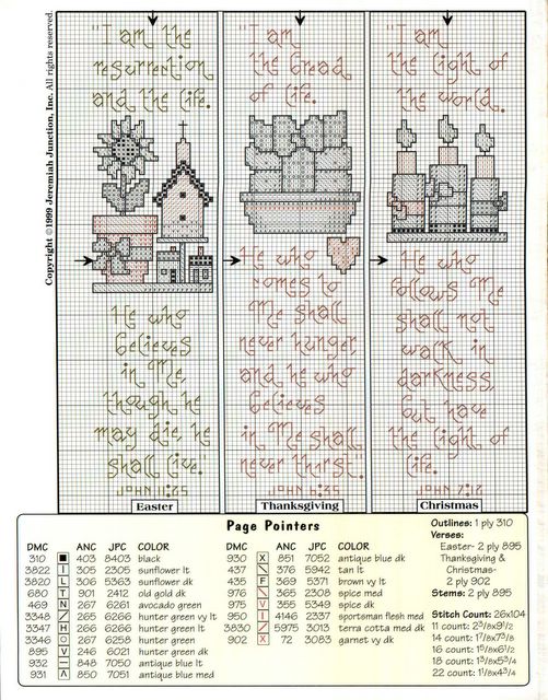 Schema punto croce Country Bookmarks 04