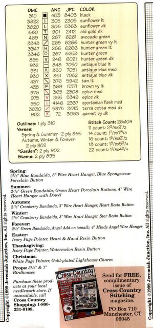 Schema punto croce Country Bookmarks 05