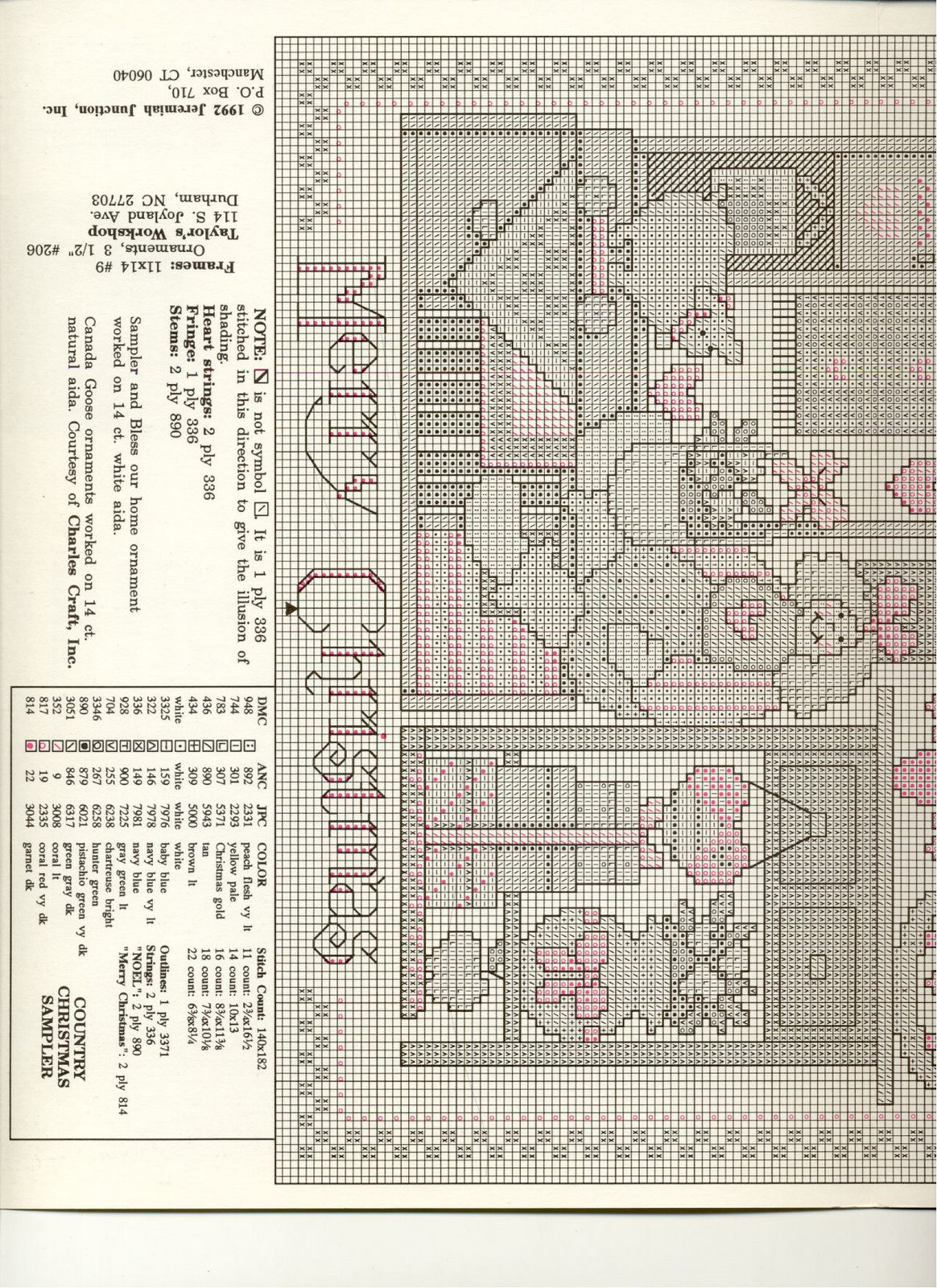 Schema punto croce Country Christsmas Sampler 03