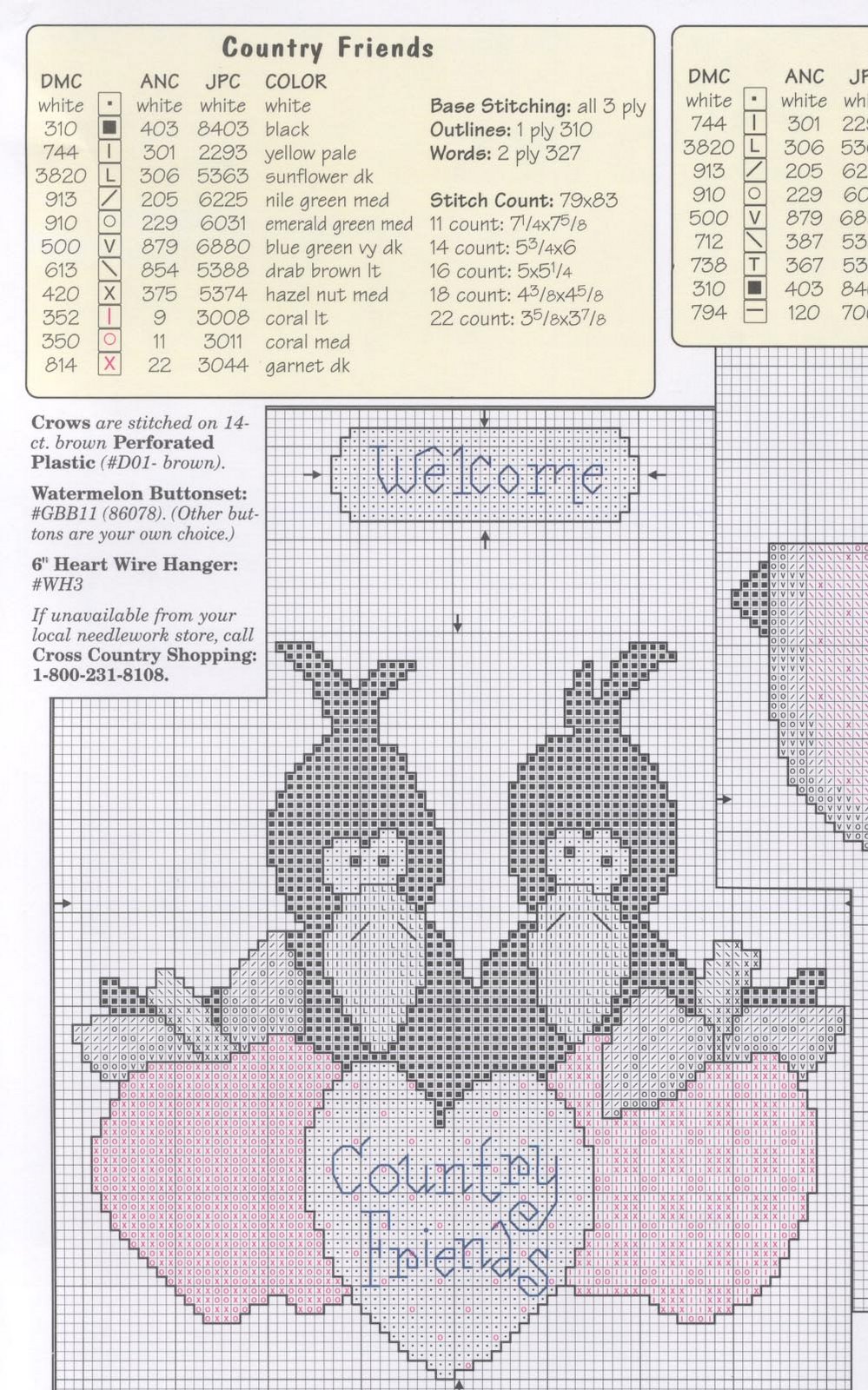 Schema punto croce Country Crows 02