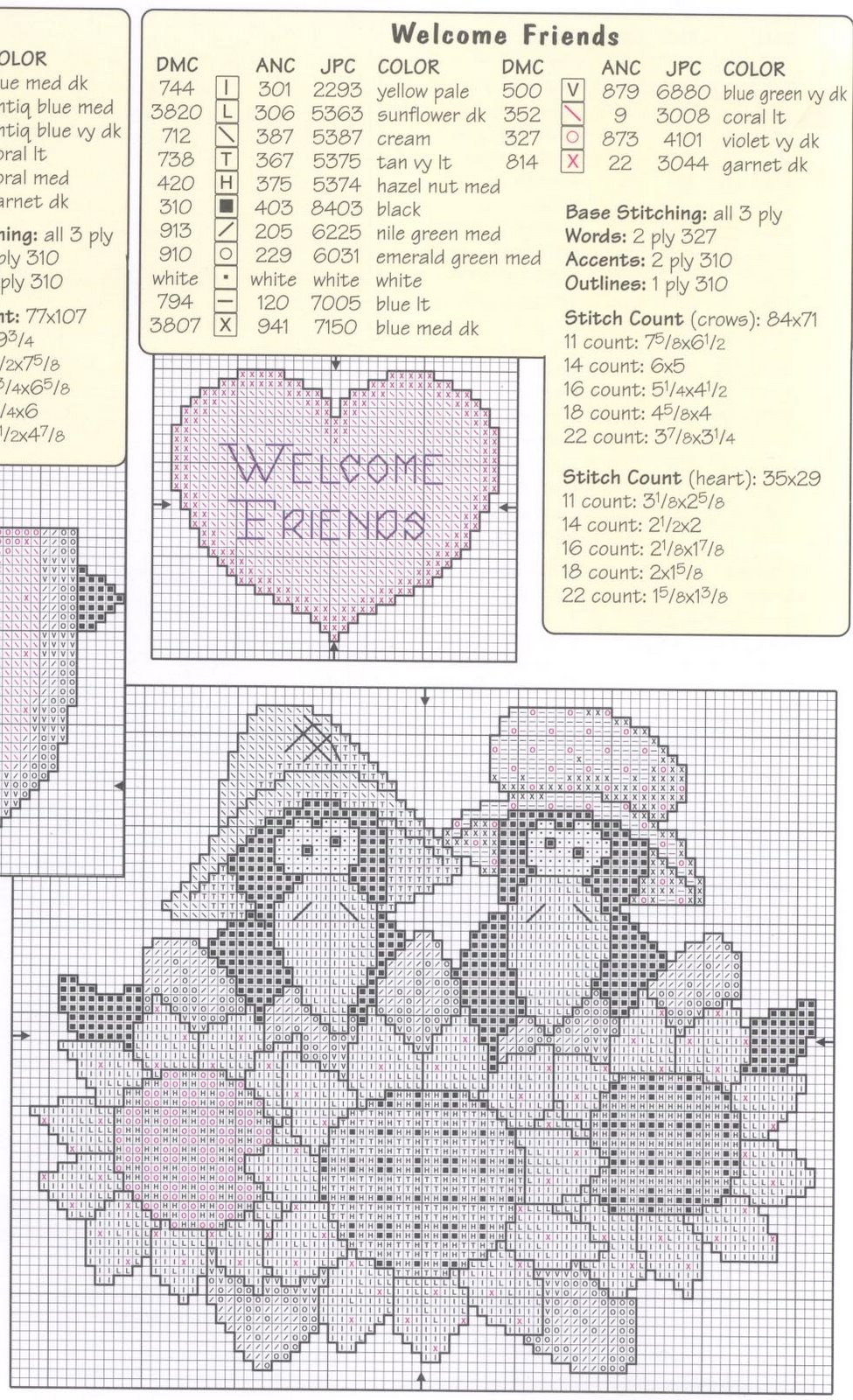 Schema punto croce Country Crows 04