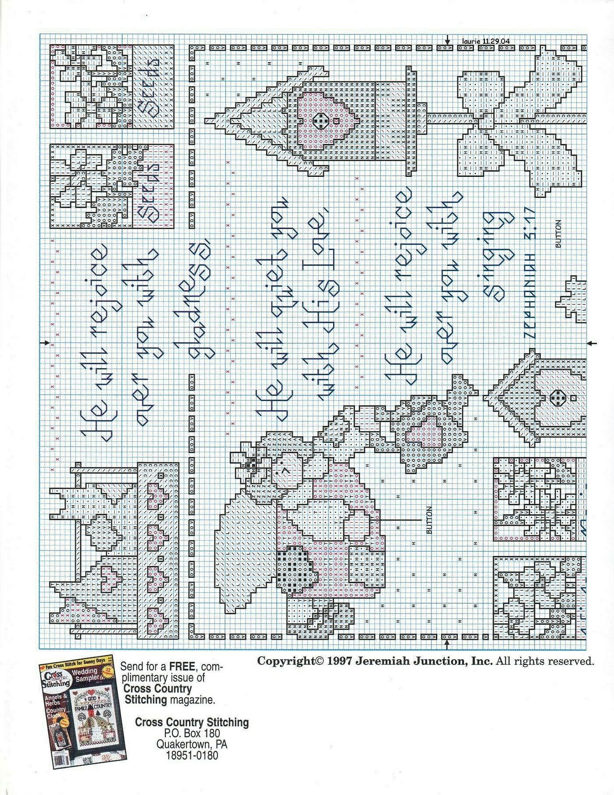 Schema punto croce Country Friends 02