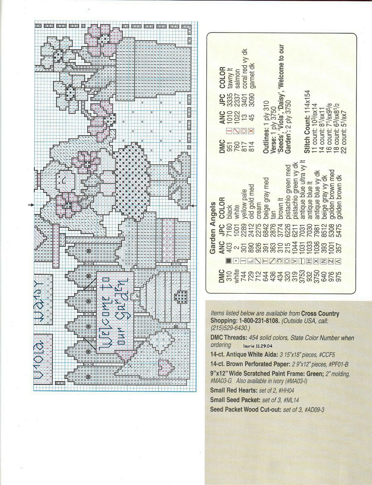 Schema punto croce Country Friends 03