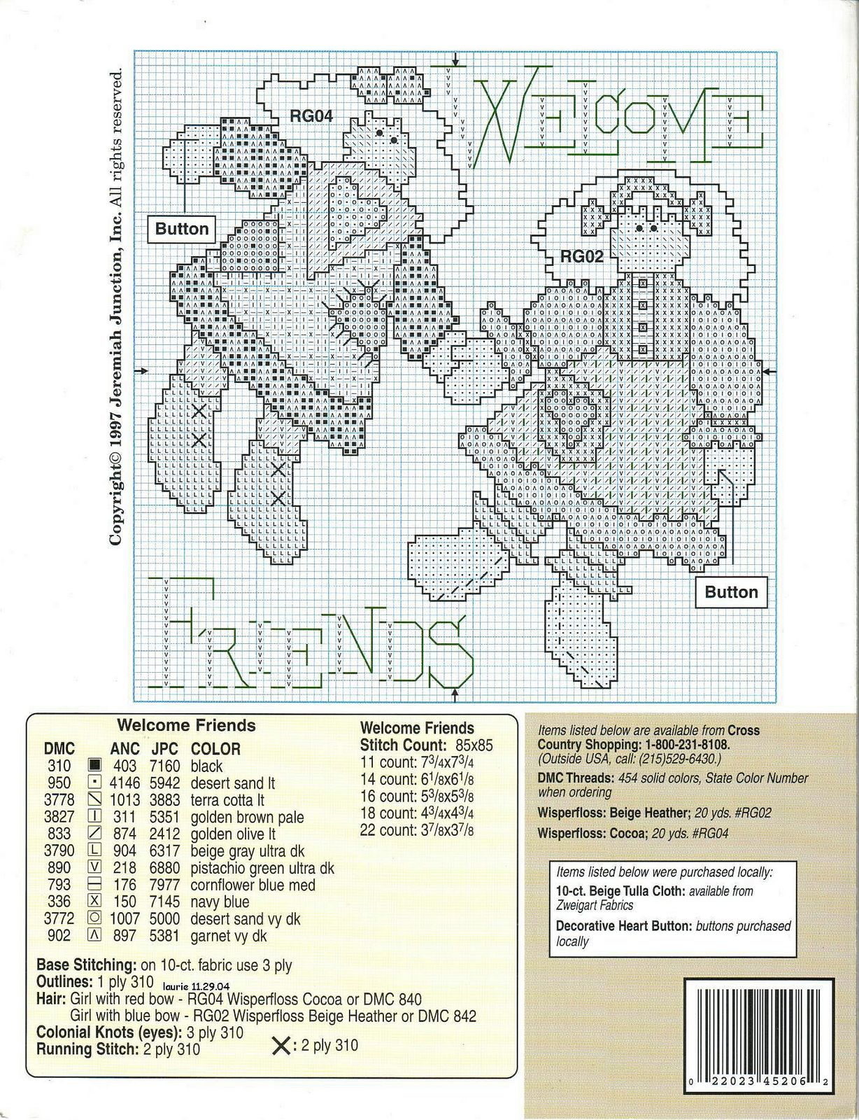 Schema punto croce Country Friends 04
