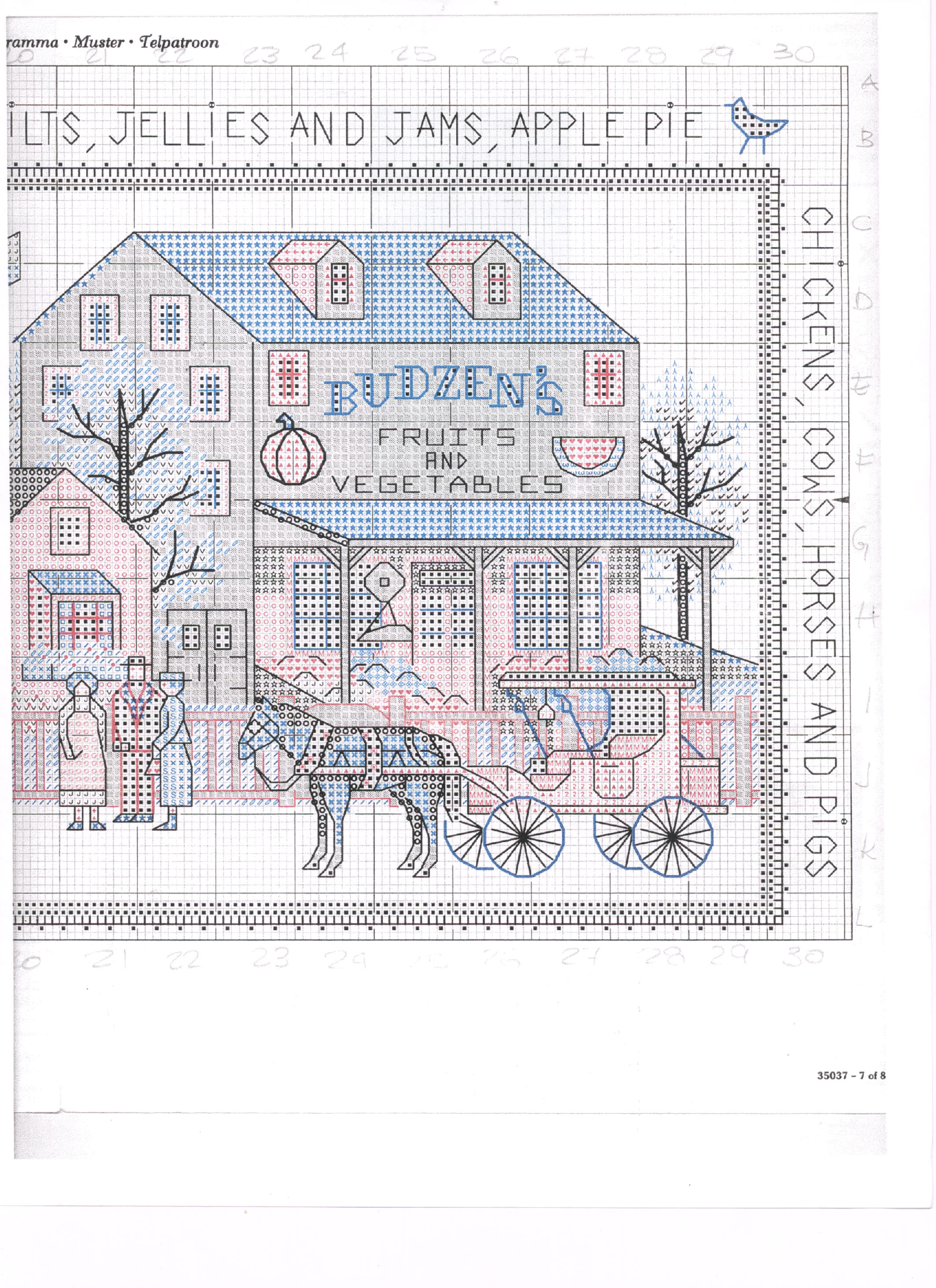 Schema punto croce Country Heartland 05