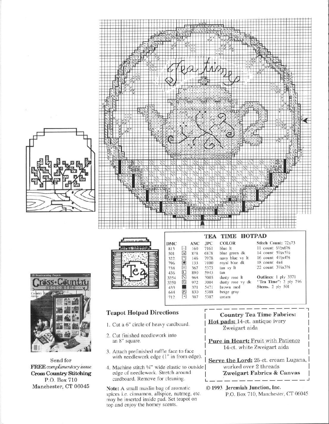 Schema punto croce Country Tea Time 04